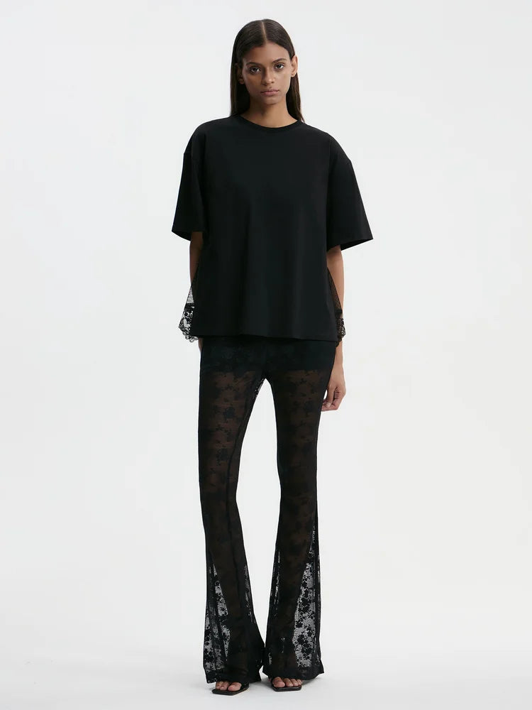 Sheer Flare Leg Pants