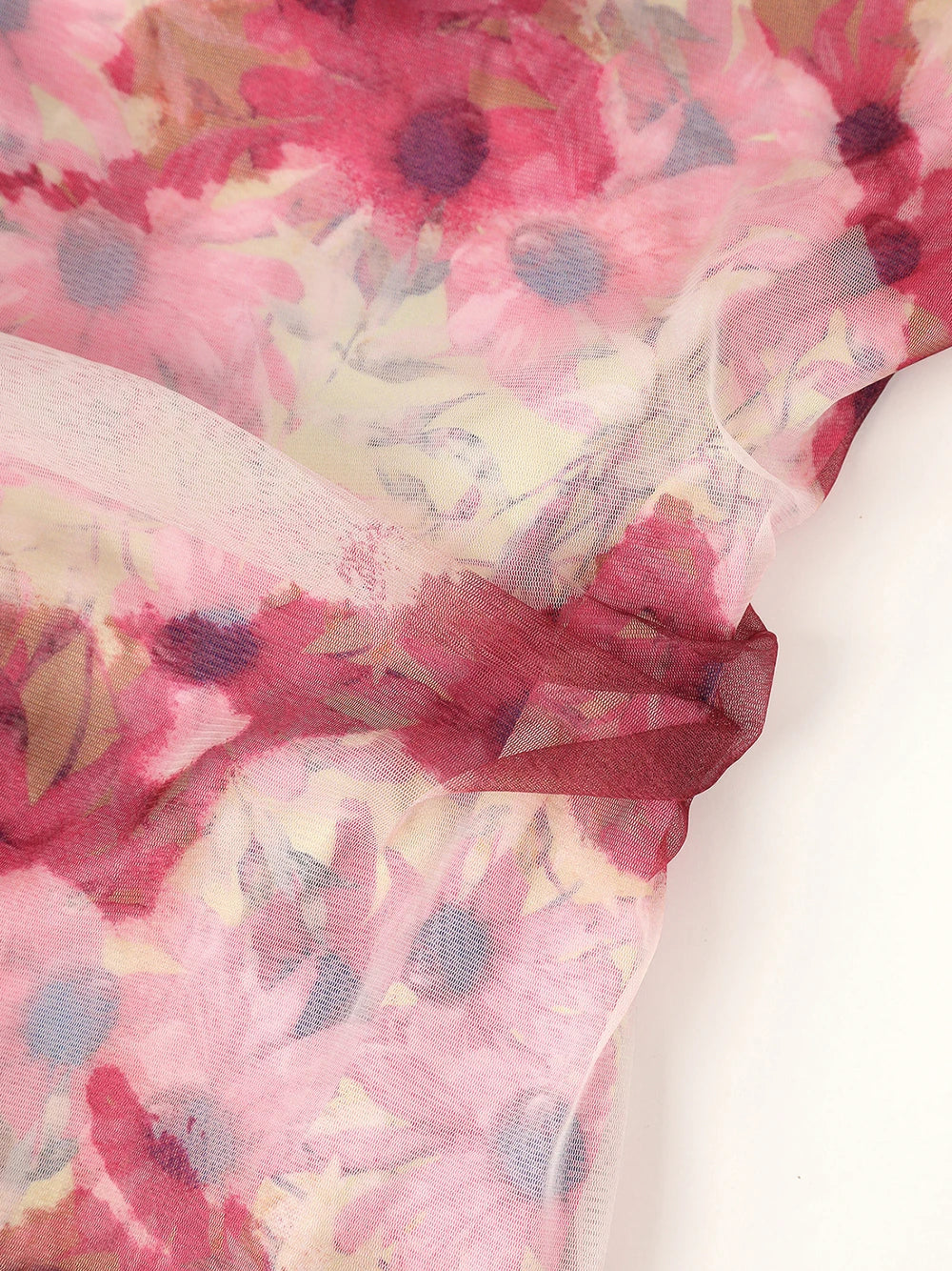 Double Layer Printed Mesh Cami Dress