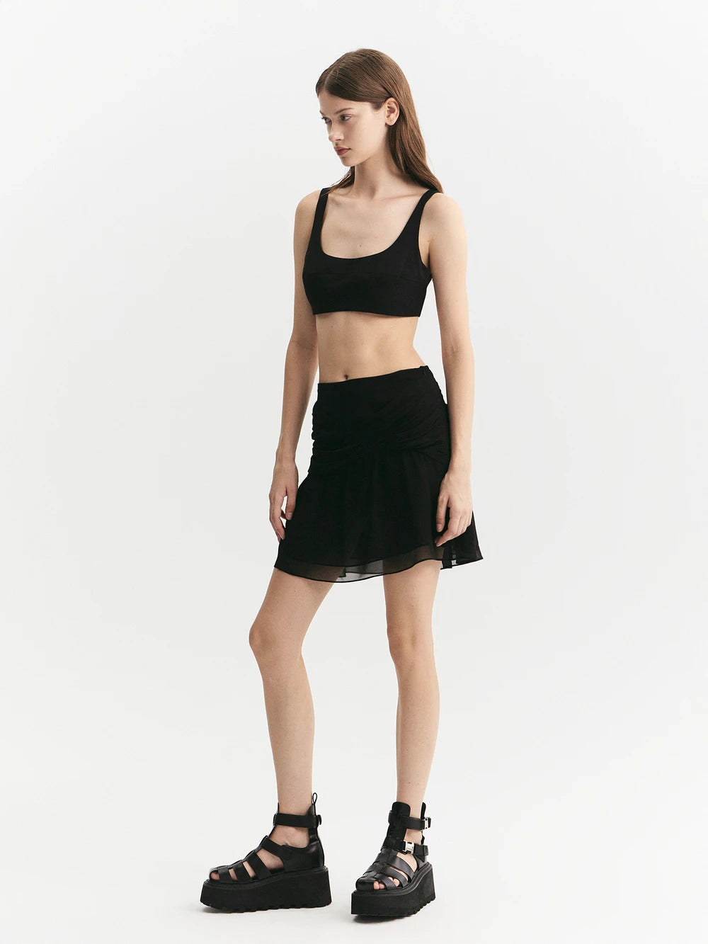 Gathered A-line Skirt