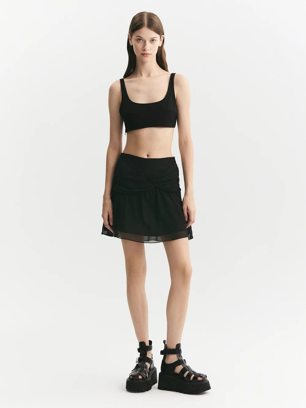 Gathered A-line Skirt